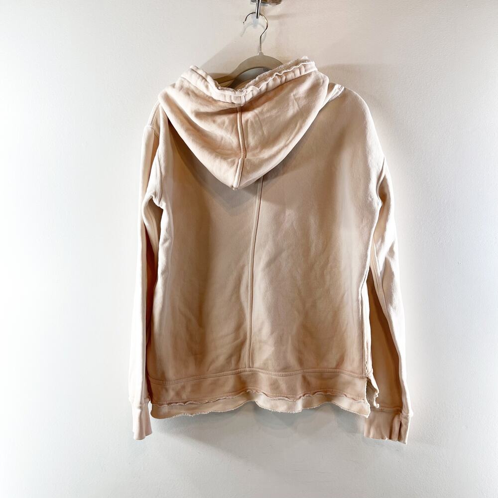 Free People Camden Long Sleeve Pullover Fleece Sweatshirt Hoodie Beige Medium - Picture 4 of 4